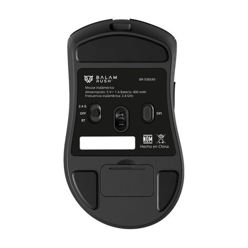 Mouse Gamer Balam Rush Drift Perform MG5 (BR-938549) - Conexión Dual Inalámbrica y Alámbrica, Recargable por USB, 5 Botones y Sensor Óptico de 12,000 DPI (Color Negro)