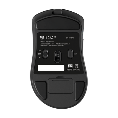 Mouse Gamer Balam Rush Drift Perform MG5 (BR-938549) - Conexión Dual Inalámbrica y Alámbrica, Recargable por USB, 5 Botones y Sensor Óptico de 12,000 DPI (Color Negro)