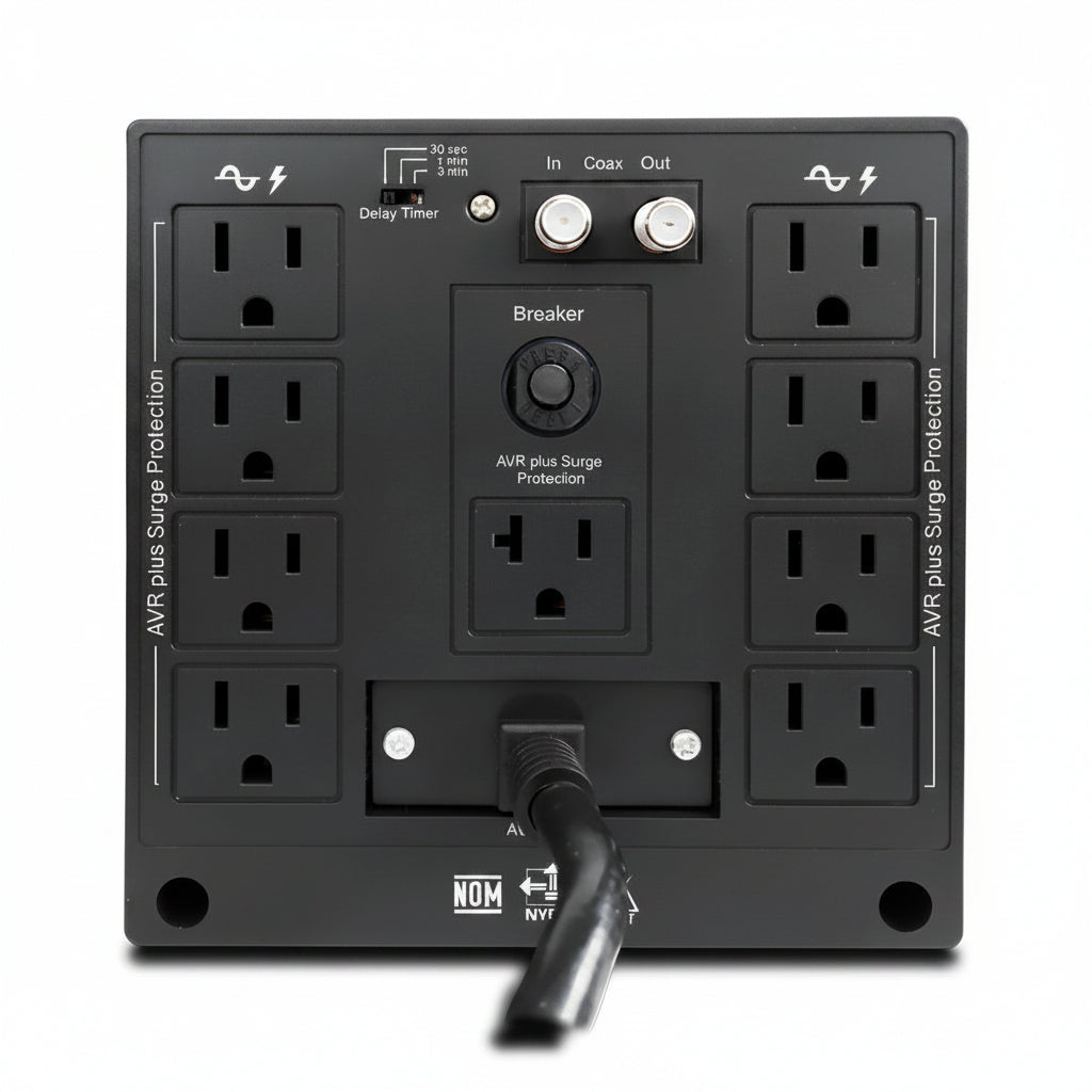 Regulador De Voltaje Cdp R-avr5008 5000va 2500w 8 Tomas 120v Color Negro