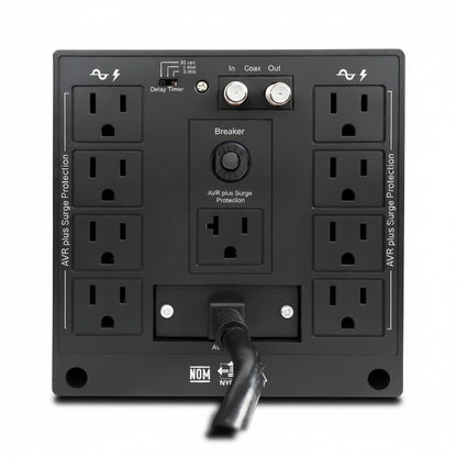 Regulador De Voltaje Cdp R-avr5008 5000va 2500w 8 Tomas 120v Color Negro