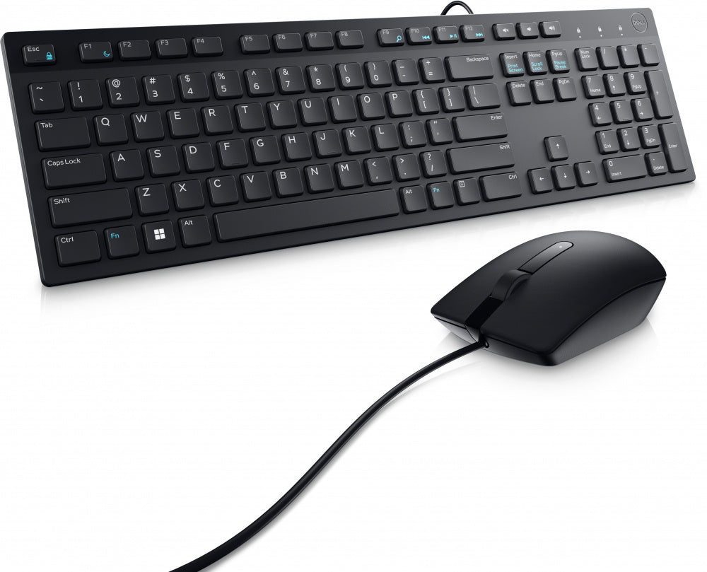 Kit de Teclado y Mouse Dell KM300C (580-AKKW) - Conexión Alámbrica, Distribución de 105 Teclas en Español (Color Negro)