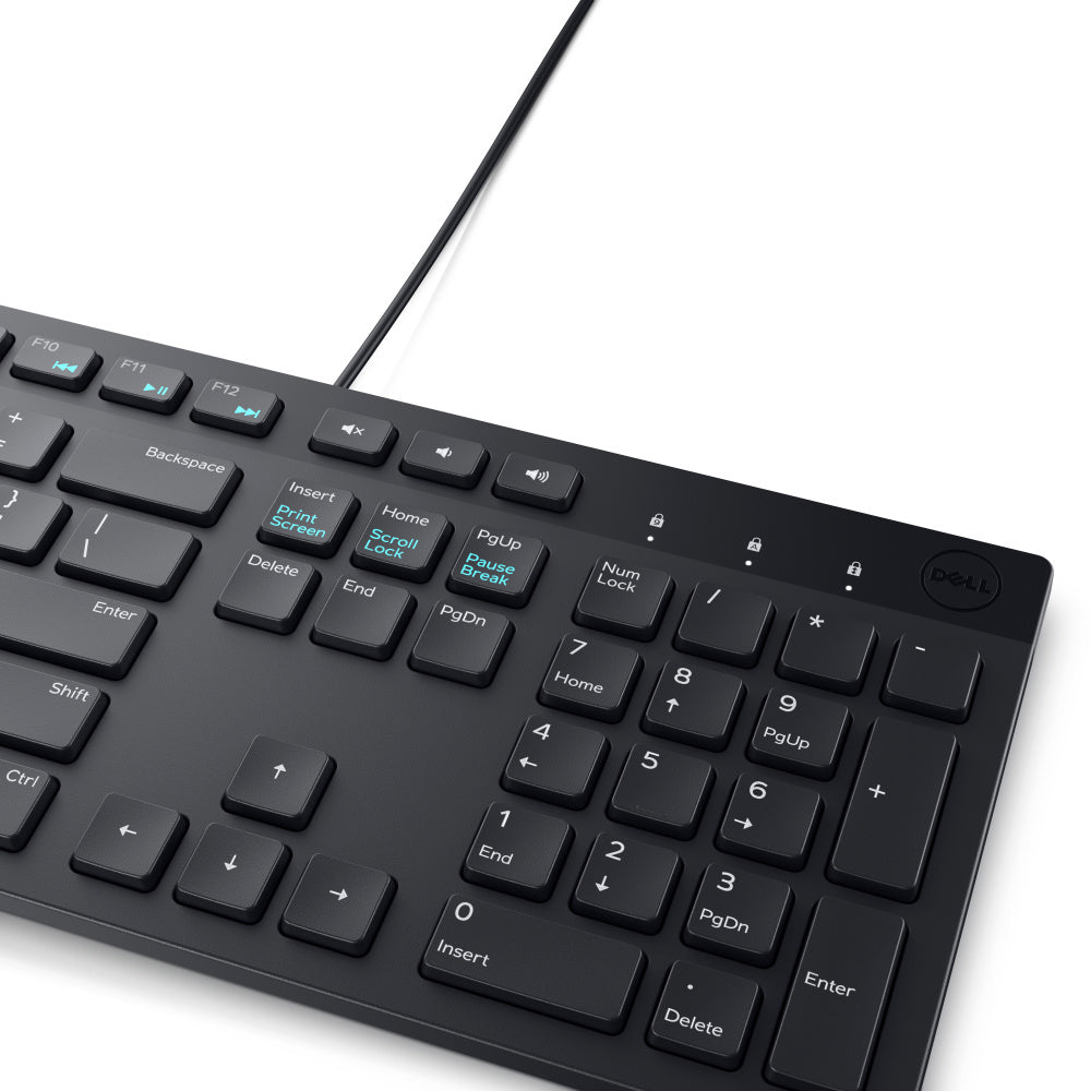 Kit de Teclado y Mouse Dell KM300C (580-AKKW) - Conexión Alámbrica, Distribución de 105 Teclas en Español (Color Negro)