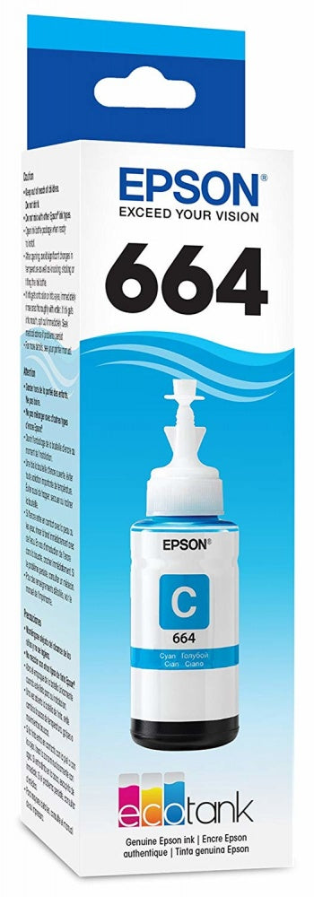 Cartucho Epson modelo 664 Cyan, para L110, L200, L210, L350, L355, L555, L300, L1300
