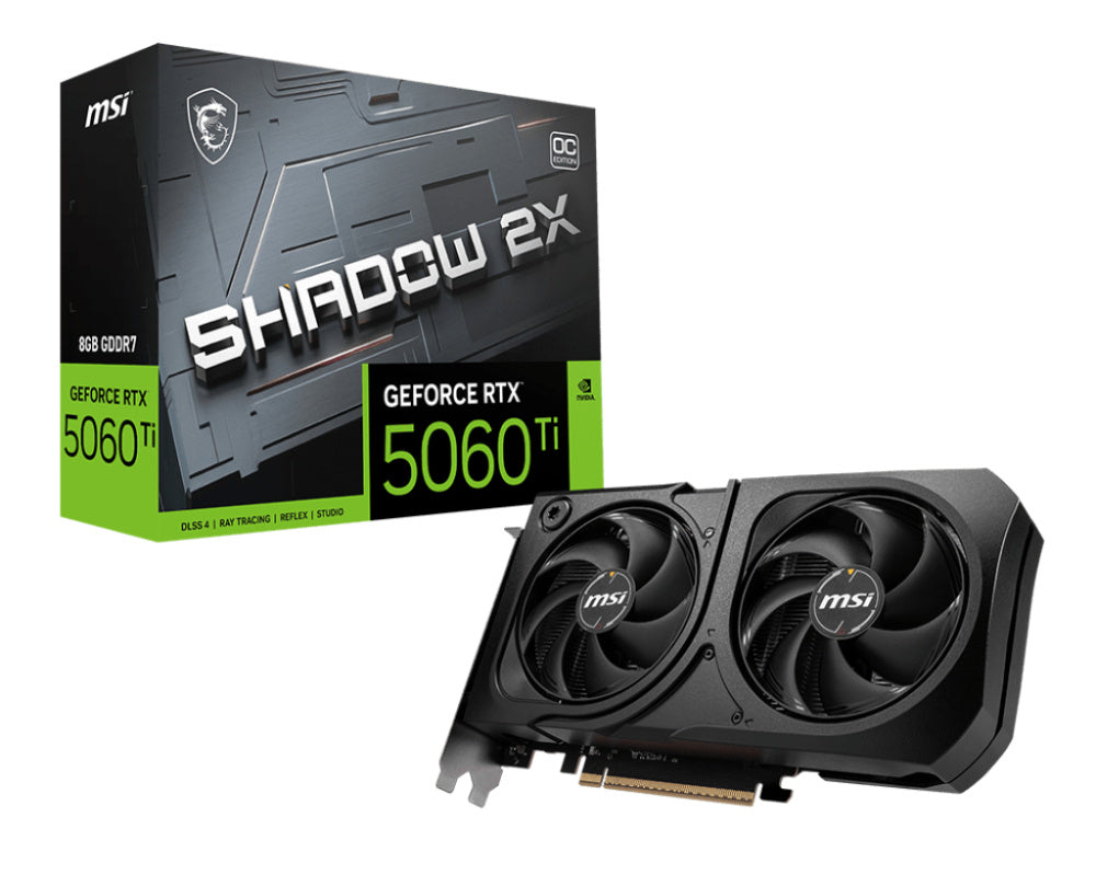 Tarjeta de Video MSI GeForce RTX 5060 Ti 8G Shadow 2X OC Plus 8GB GDDR6