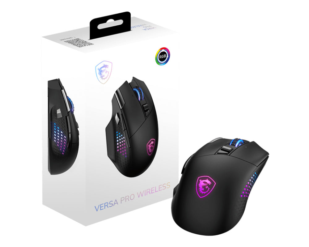 Mouse Gamer MSI Versa Pro W Óptico Inalámbrico Bluetooth 5.3 con Iluminación RGB