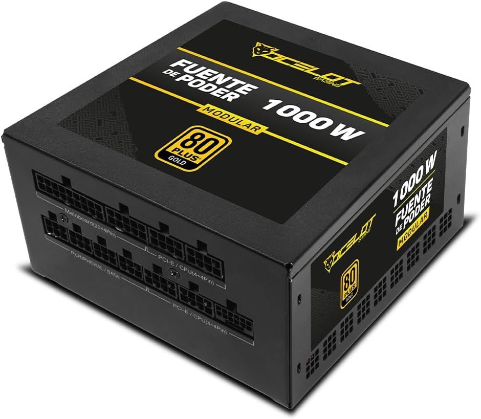 Fuente de Poder Modular Ocelot Gaming OPS1000 (1000W) - Factor de Forma ATX, Certificación 80 Plus Gold y Color Negro