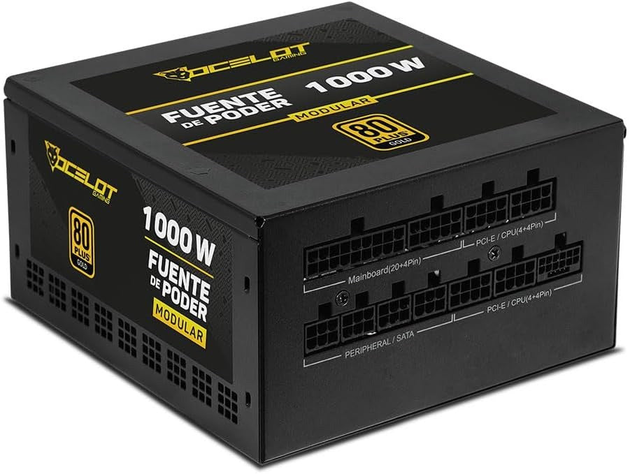 Fuente de Poder Modular Ocelot Gaming OPS1000 (1000W) - Factor de Forma ATX, Certificación 80 Plus Gold y Color Negro