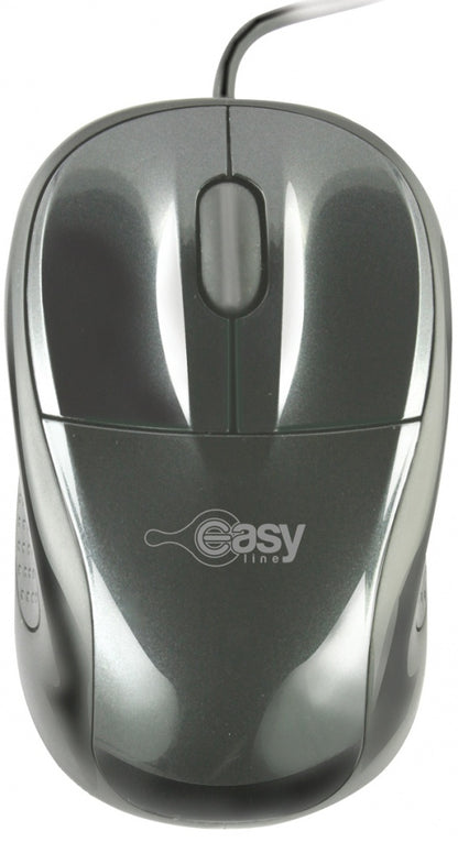 MOUSE ALAMBRICO OPTICO 1000 DPI CONECTOR USB WIN XP/VISTA/7/8/10/11/MAC OS X EASY LINE BY PERFECT CHOICE - NEGRO