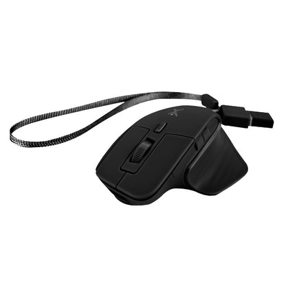 MINI MOUSE RECARGABLE SILENCIOSO, CONEXION DUAL 2.4GHZ+BLUETOOTH RECEPTOR USB/USB-C NEGRO PERFECT CHOICE