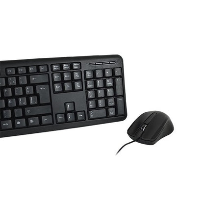 Kit de Teclado y Mouse Alámbrico Perfect Choice - Conexión por Conector USB (Color Negro)