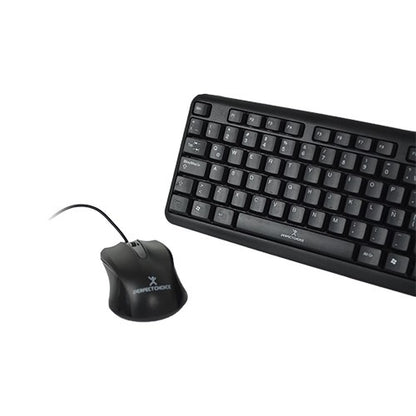 Kit de Teclado y Mouse Alámbrico Perfect Choice - Conexión por Conector USB (Color Negro)