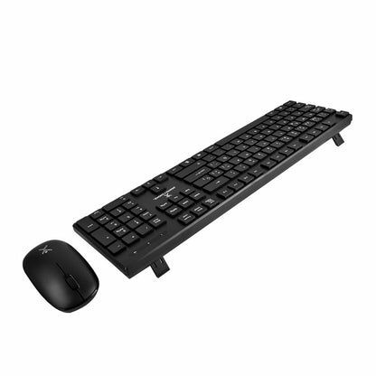 Kit de Teclado y Mouse Inalámbricos Perfect Choice Dust - Conexión por Receptor USB, Diseño Resistente a Derrames y Teclas Silenciosas (Color Negro)