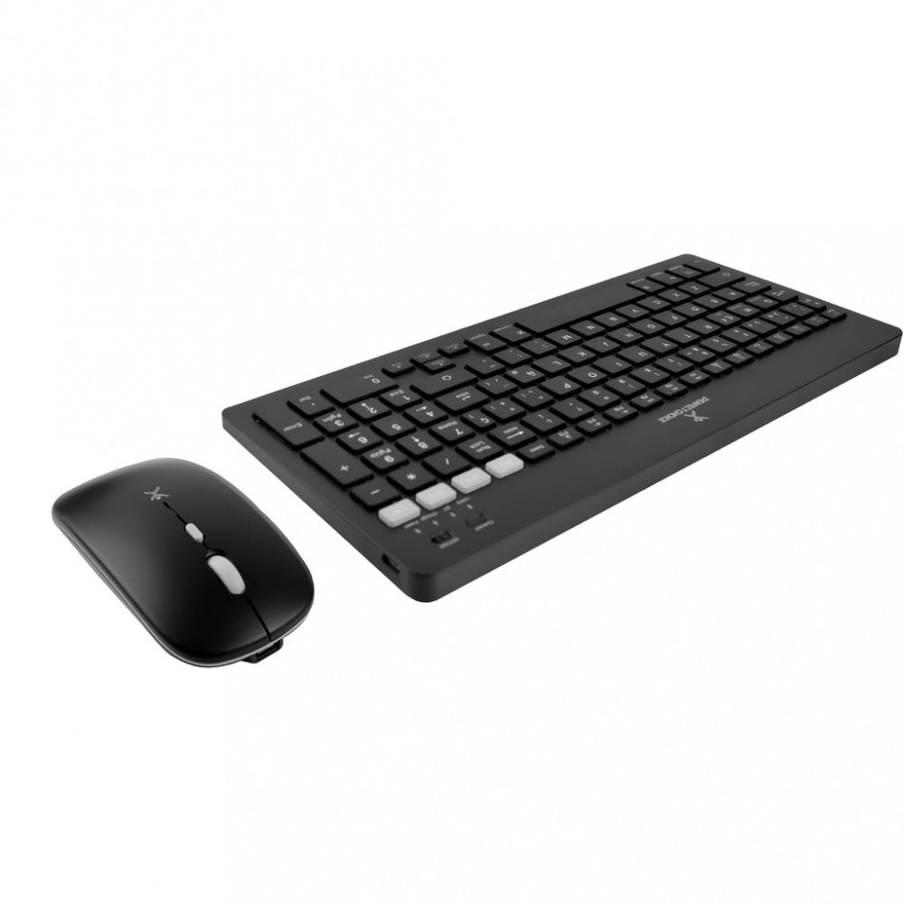 Kit de Teclado y Mouse Perfect Choice Zebrary - Conexión Inalámbrica, Recargable y Diseño Compacto (Color Negro)