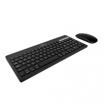 Kit de Teclado y Mouse Perfect Choice Zebrary - Conexión Inalámbrica, Recargable y Diseño Compacto (Color Negro)