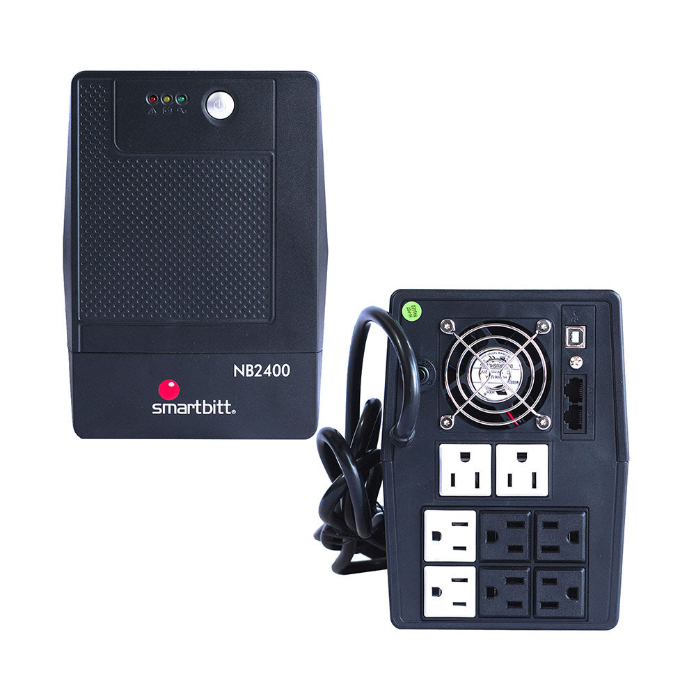 No Break SMARTBITT SBNB2400, 2400 VA, 1200 W, Negro, Hogar y Oficina