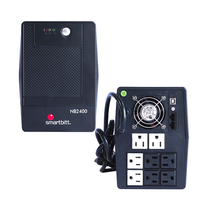No Break SMARTBITT SBNB2400, 2400 VA, 1200 W, Negro, Hogar y Oficina