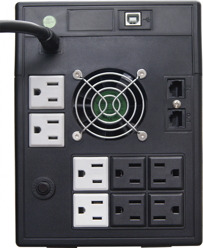 No break con regulador integrado marca VICA modelo S 2200 2200VA/1200W Entrada Voltaje 127 VCA 60 Hz, Consumo de energía 20 A.