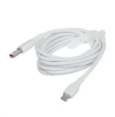 Cable USB-A a USB-C Baseus 2 Metros 6A 100W  Color Blanco Carga Rápida