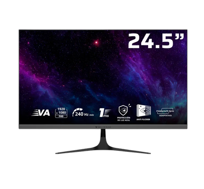 MONITOR GAMER BALAM RUSH COSMOS EDGE MCE245P / 24.5 PULG / PLANO / LED / 240 HZ / VESA 75 X 75 MM / 1 MS / BOCINAS DE 3W / AJUSTE DE INCLINACION / NEGRO / BR-944113