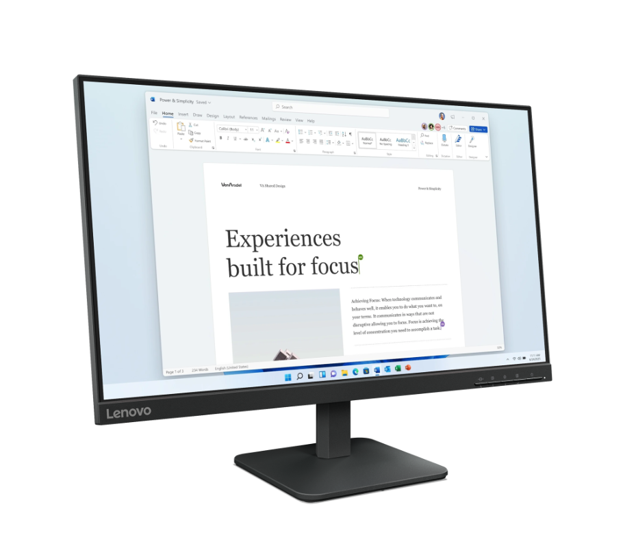 Monitor Lenovo L24i-40 23.8 Pulgadas FHD IPS 100Hz Negro