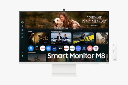Samsung Smart Monitor M8 de 32 Pulgadas 4K UHD con Cámara SlimFit, USB-C y Conectividad WiFi en Blanco Cálido