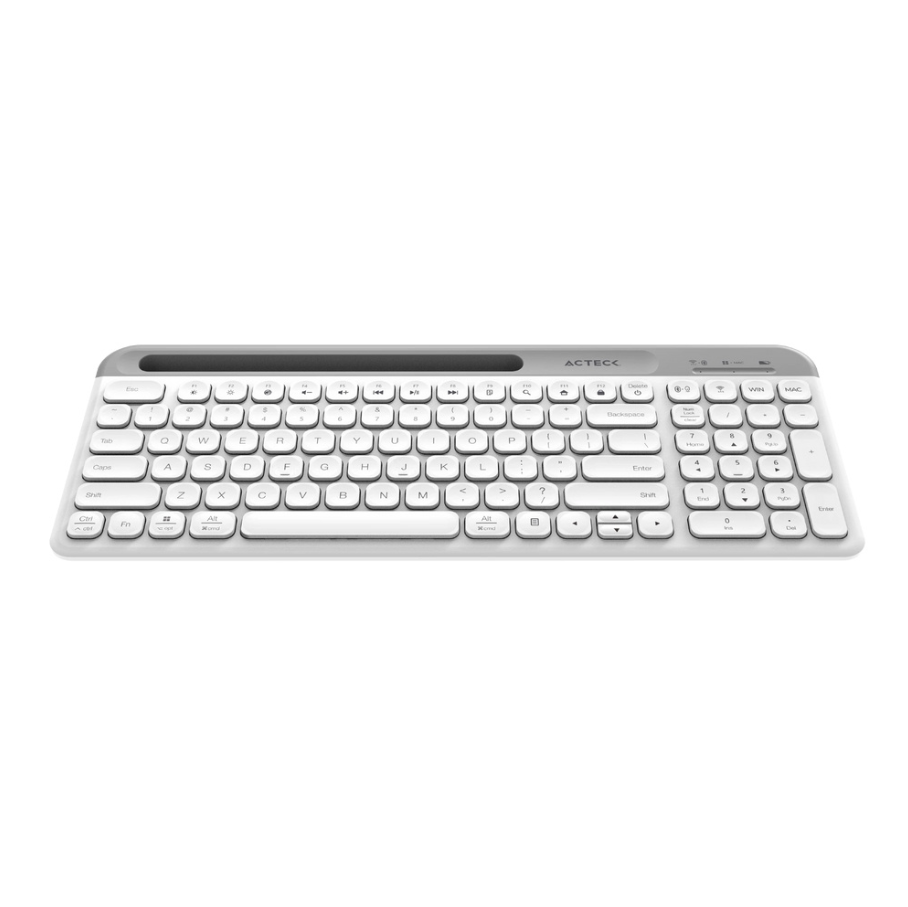 Kit Acteck Creator Virtuos Silk MK720 (AC-936262) Teclado y Mouse Inalámbricos con Conexión Dual (Bluetooth y USB), Recargables, Hasta 4000 DPI (Color Blanco)