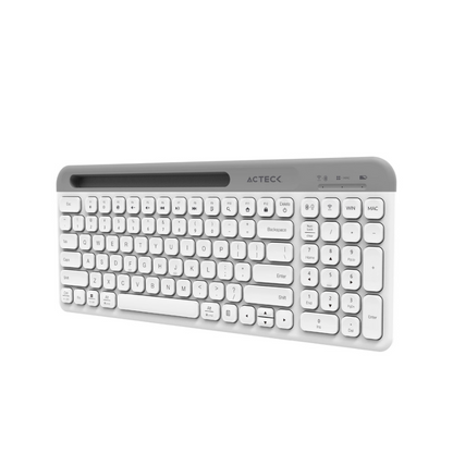 Kit Acteck Creator Virtuos Silk MK720 (AC-936262) Teclado y Mouse Inalámbricos con Conexión Dual (Bluetooth y USB), Recargables, Hasta 4000 DPI (Color Blanco)