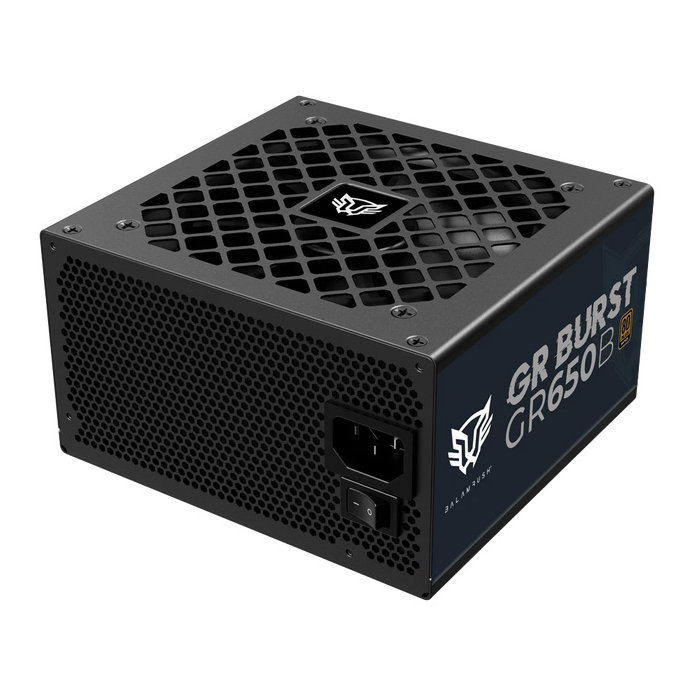 Fuente de Poder Gamer Balam Rush GR Burst GR650B (BR-937689) - Certificación 80 Plus Bronze, 650W, Factor de Forma ATX, No Modular y Bajo Nivel de Ruido con 5 Años de Garantía (Color Negro)