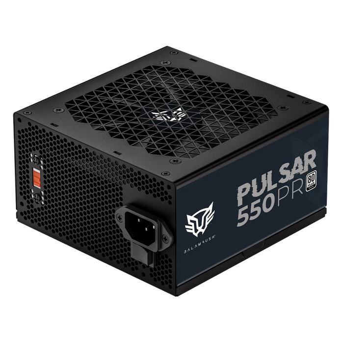 Fuente de Poder Gamer Balam Rush Pulsar 550PR (BR-937726) - Certificación 80 Plus White, 550W, Factor de Forma ATX, No Modular y Bajo Nivel de Ruido con 5 Años de Garantía (Color Negro)