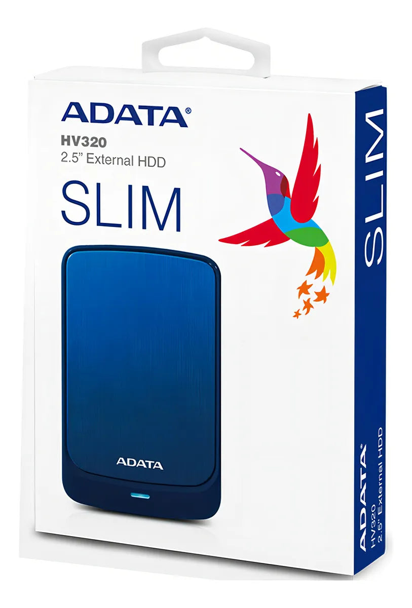 Disco Duro Externo ADATA HV320, 2 TB, USB 3.2 Gen 1, 2.5 pulgadas, Azul