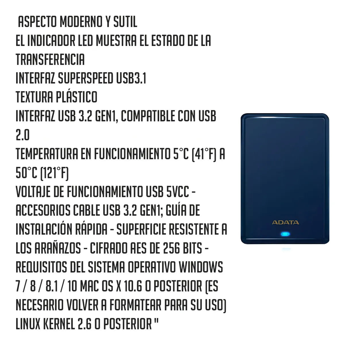 Disco Duro Externo ADATA â€“ AHV620S 1TB