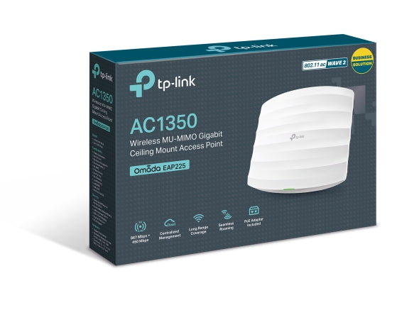 Access Point TP-Link EAP225 AC1350 Gigabit MU-MIMO para Montaje en Techo con Administración Centralizada