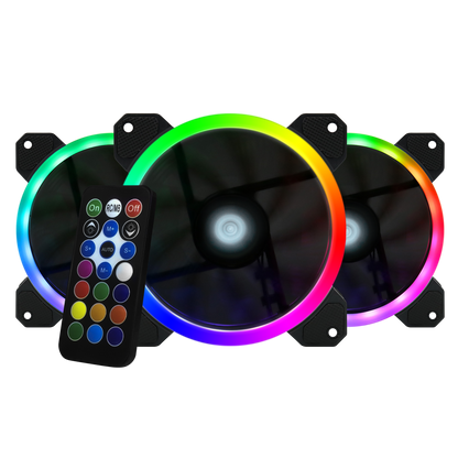 Kit de 3 Ventiladores + 2 Tiras LED RGB