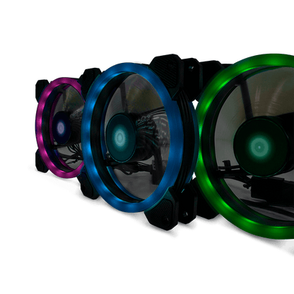 Kit de 3 Ventiladores + 2 Tiras LED RGB