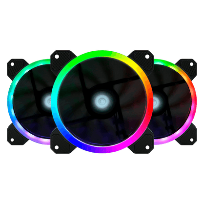 Kit de 3 Ventiladores + 2 Tiras LED RGB