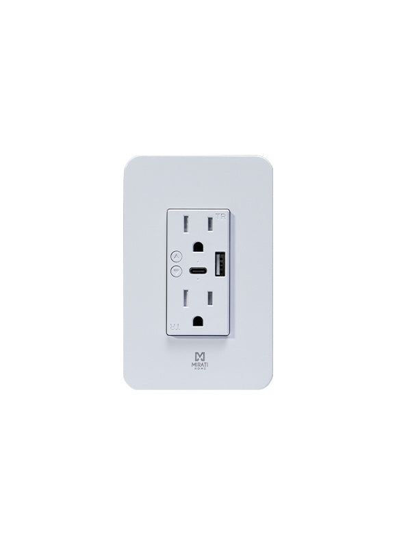Contacto Inteligente de Pared MIRATI MCP2 con WiFi, USB A, USB C y Control por Voz