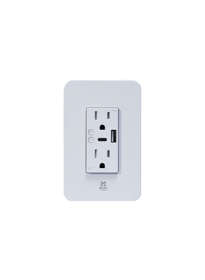 Contacto Inteligente de Pared MIRATI MCP2 con WiFi, USB A, USB C y Control por Voz