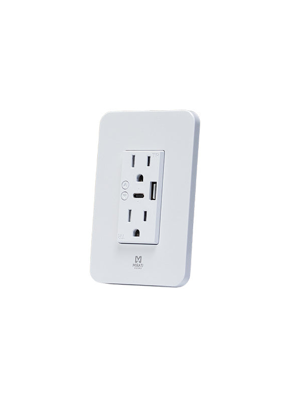 Contacto Inteligente de Pared MIRATI MCP2 con WiFi, USB A, USB C y Control por Voz
