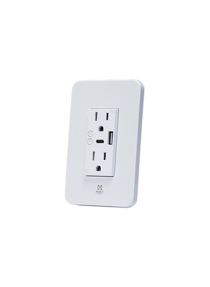 Contacto Inteligente de Pared MIRATI MCP2 con WiFi, USB A, USB C y Control por Voz