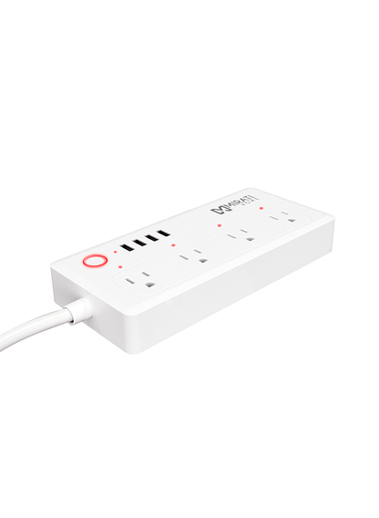 Multicontacto Inteligente MIRATI con 4 Contactos, 4 USB, WiFi 2.4 GHz y 1800W Color Blanco