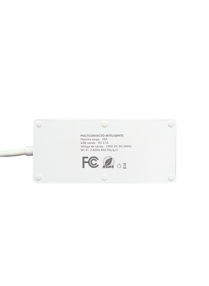 Multicontacto Inteligente MIRATI con 4 Contactos, 4 USB, WiFi 2.4 GHz y 1800W Color Blanco