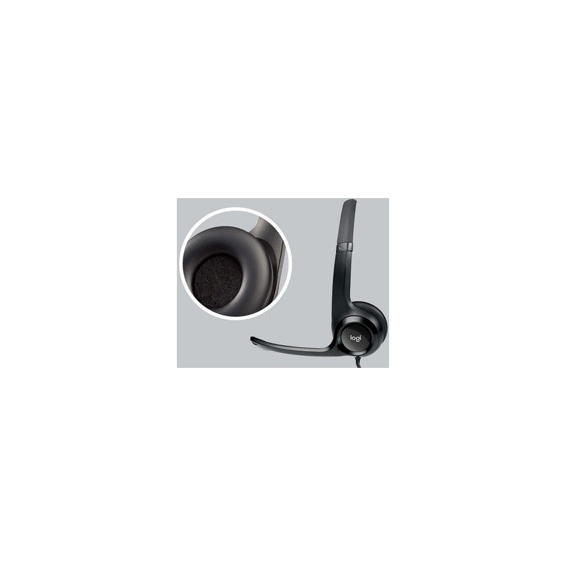 Audífonos Logitech H390 USB con Supresión de Ruido y Control de Volumen Negros 981-000060