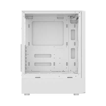 Gabinete Balam Rush Crystal Gm590cw – Media Torre, Cristal Templado Panorámico, Atx/m-atx, Usb-c, Blanco (White Edition)