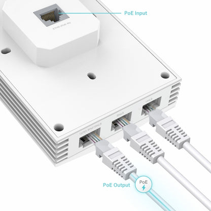 Access Point TP-Link EAP655-Wall Wi-Fi 6 AX3000 para Instalación en Pared con Gestión Centralizada Omada