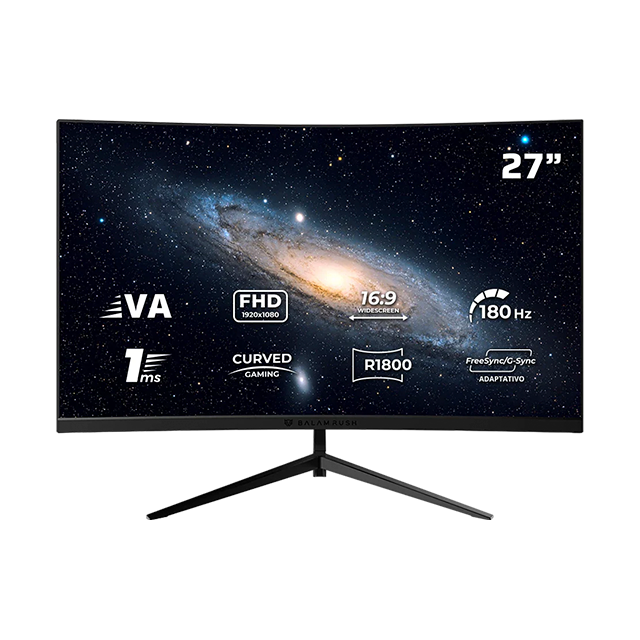 Monitor Gamer Balam Rush Andromeda MAG27Y de 27 Pulgadas Curvo | 180Hz (OC 200Hz), 1ms, Panel VA Full HD, RGB, Blanco